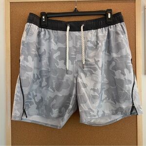 Vuori Trail Light Grey Short with Built In Shorts